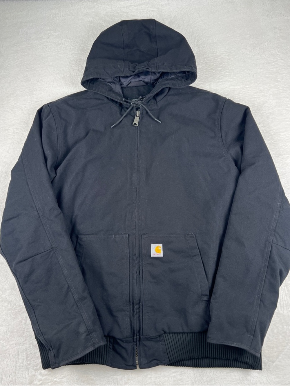 Carhartt J130 Loose Fit Hooded Work Jacket Black L Tall